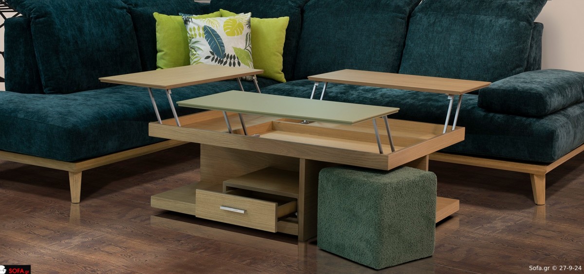 Τραπεζάκι σαλονιού με σκαμπό bar 3 σερβιτόρους 2 συρτάρια και πολύ αποθηκευτικό χώρο