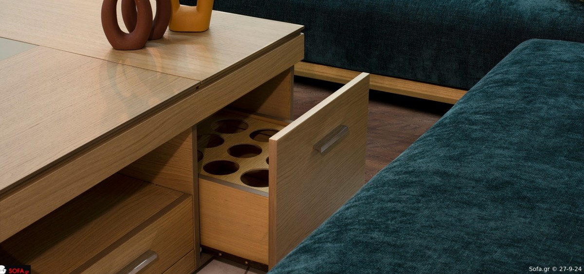 Τραπεζάκι σαλονιού με σκαμπό bar 3 σερβιτόρους 2 συρτάρια και πολύ αποθηκευτικό χώρο