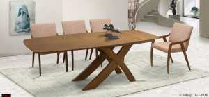 Επεκτεινόμενο τραπέζι τραπεζαρίας Symmetry σε πλήρη ανάπτυξη με σταθερή βάση και στρογγυλεμένες άκρες για καθημερινή άνεση