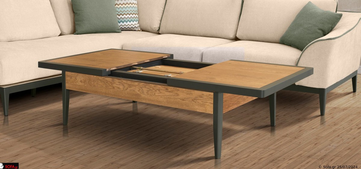 τραπεζάκι σαλονιού που ψηλώνει και γίνεται τραπέζι