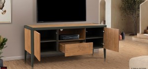 έπιπλο τηλεόρασης με λάκα και καρυδιά 