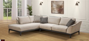 Καναπές Unik μοντέρνος καναπές γωνία σε μπεζ αποχρωση και αναπαυτικό κάθισμα