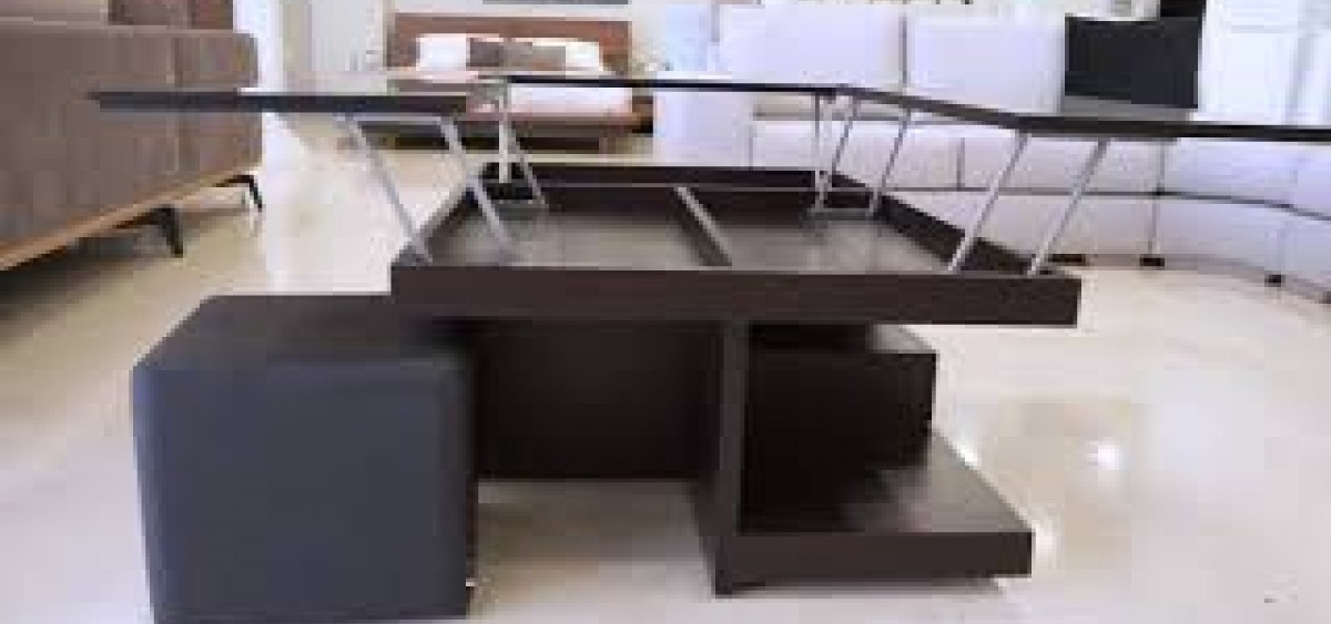 Τραπεζάκι σαλονιού με σκαμπό bar 3 σερβιτόρους 2 συρτάρια και πολύ αποθηκευτικό χώρο