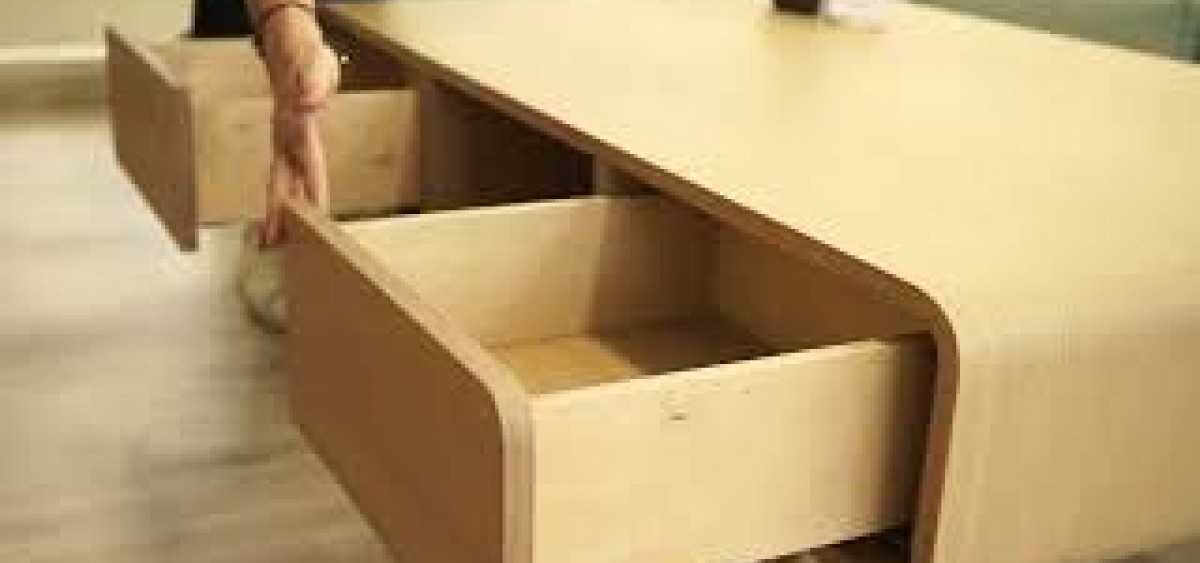 τραπεζάκι σαλονού North Mοντέρνο τραπεζάκι σαλονιού με ψηλά πόδια και συρτάρια