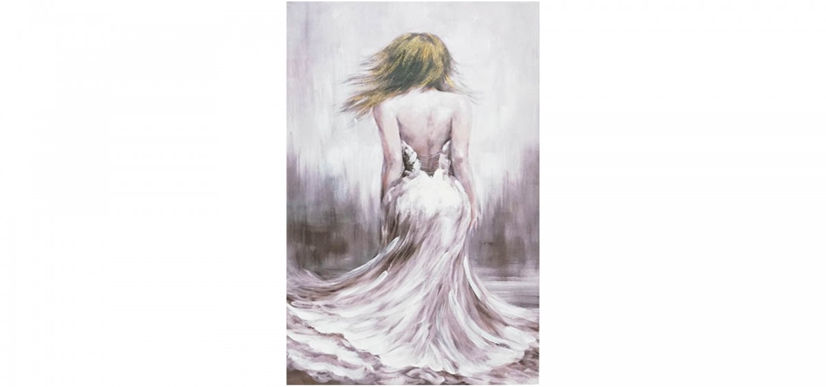 Πίνακας κοπέλα με λευκό φόρεμα