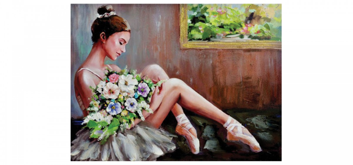 Πίνακας Μπαλαρίνα με ανθοδέσμη