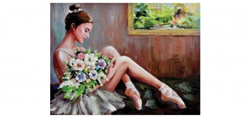 Πίνακας Μπαλαρίνα με ανθοδέσμη