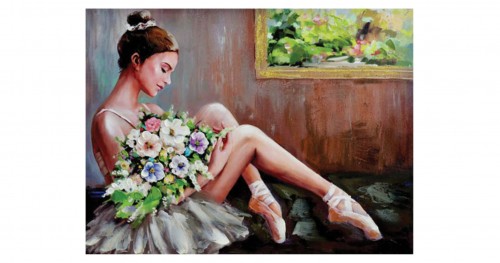 Πίνακας Μπαλαρίνα με ανθοδέσμη