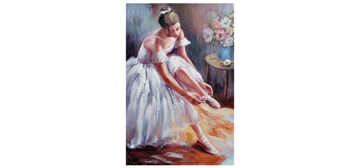 Πίνακας Μπαλαρίνα να βάζει πουέντ 