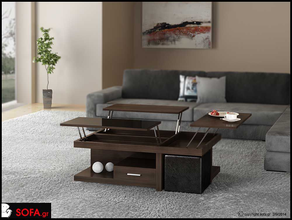 Τραπεζάκι με σερβιτόρους και σκαμπό