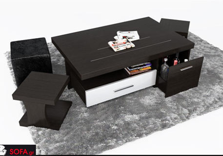 τραπεζάκι σαλονιού με σκαμπό