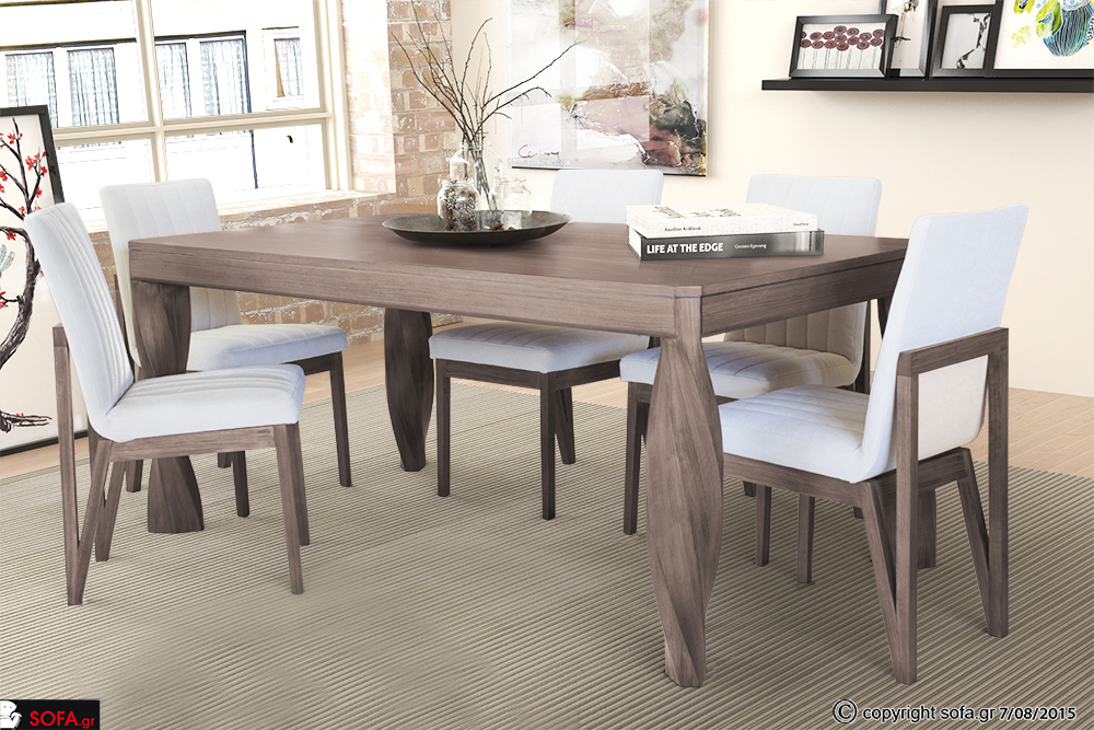 Τραπεζαρία με καρέκλες με στριφτό πόδι