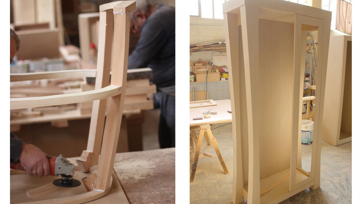 Κατασκευή ξύλινου σκελετού επίπλου στο εργοστάσιο sofa.gr